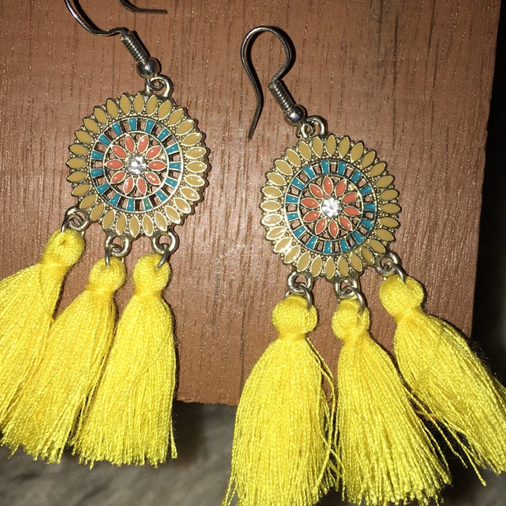 Yellow beautiful earrings